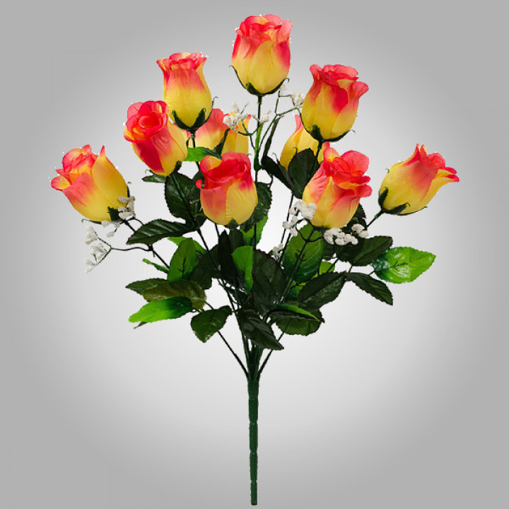 Букети бутонів троянд з кашкою Варзі, 52см